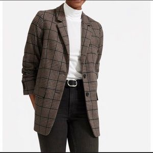 Oversized blazer in chocolate houndstooth